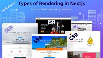 How to Render Pages in Next.js: SSR, SSG, CSR, ISR, etc... || Nextjs Rendering technique || Class 11