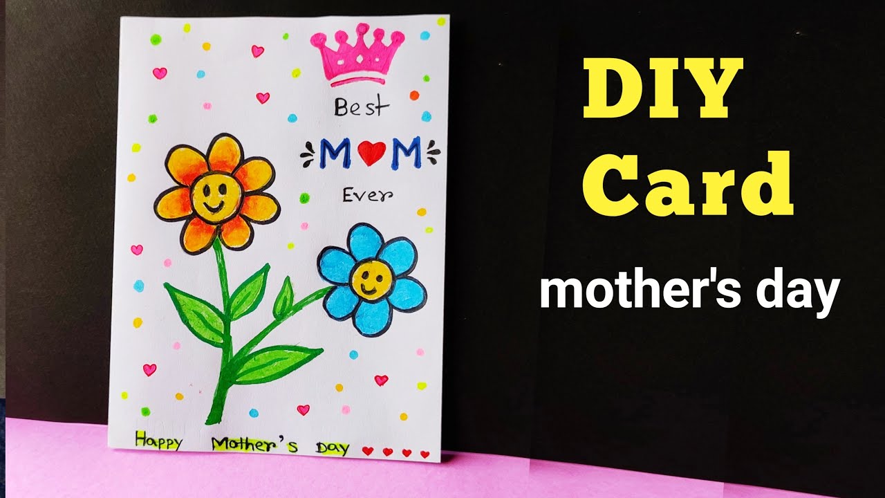 Mother’s day card drawing | How to draw mother’ day card easy | Mother ...
