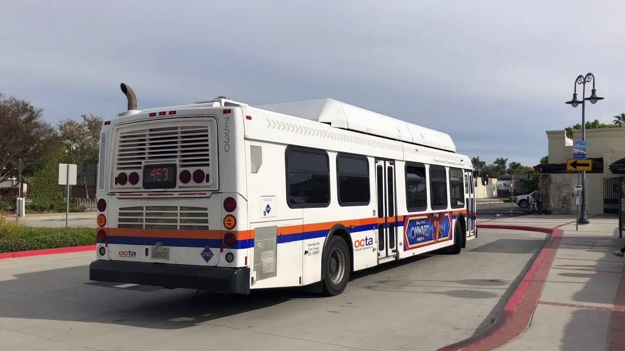 OCTA Bus  Action in Orange  and Santa Ana CA March 30  