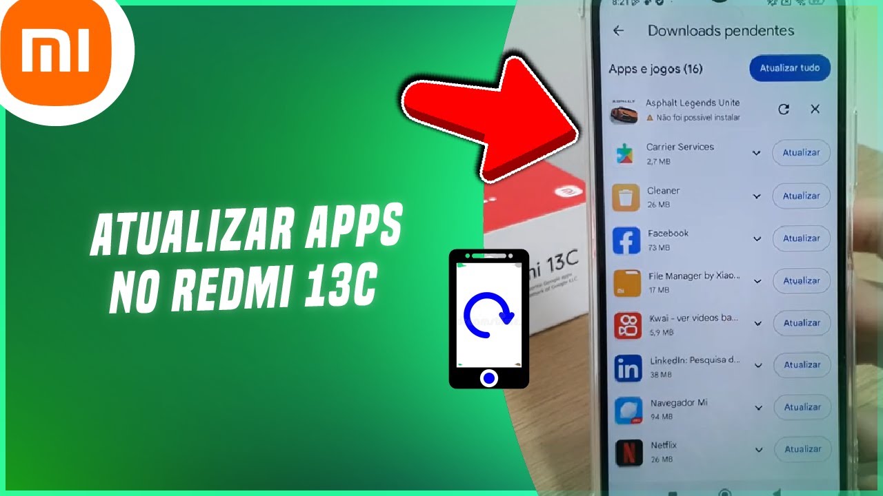 Como atualizar aplicativos no Redmi 13C - Passo a passo - YouTube