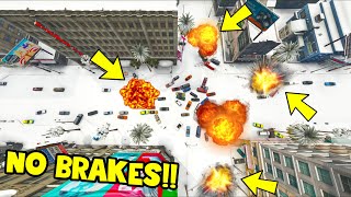 I removed BRAKES from ALL Cars *SNOW EDITION*!! (GTA 5 Mods)