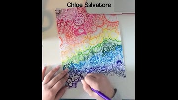 Rainbow zentangle design time-lapse - Chloe Salvatore
