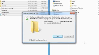 Destination Path Too Long  , Can't Backup or copy file, Error Copy or backup file,