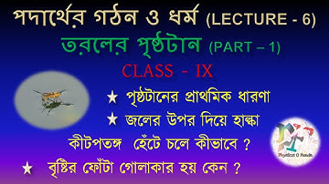 তরলের পৃষ্ঠটান (Part 1) ।। নবম শ্রেণি ।। Surface Tension of Liquid (Part 1) for Class 9