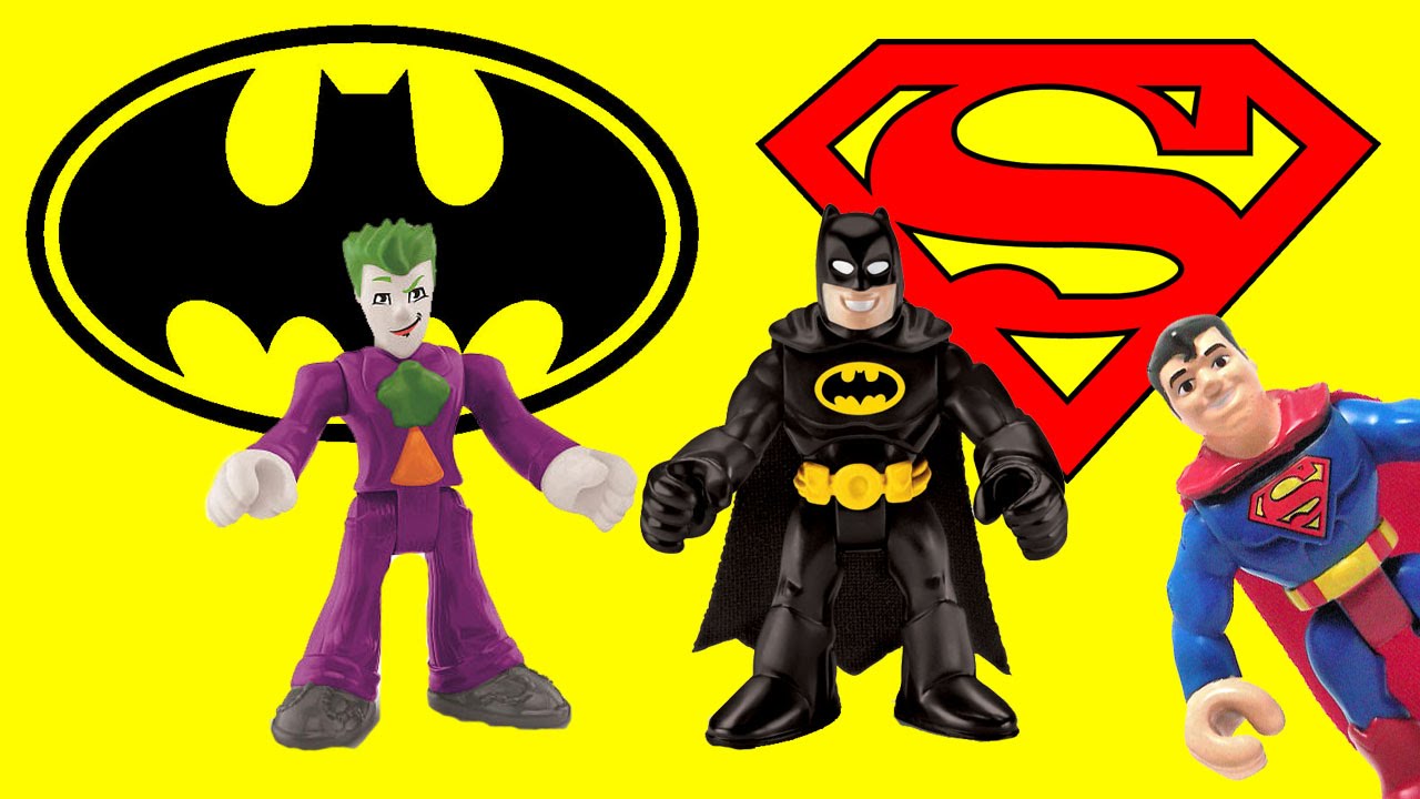 Joker tries to steal Superman Cape from Batman imaginext toys