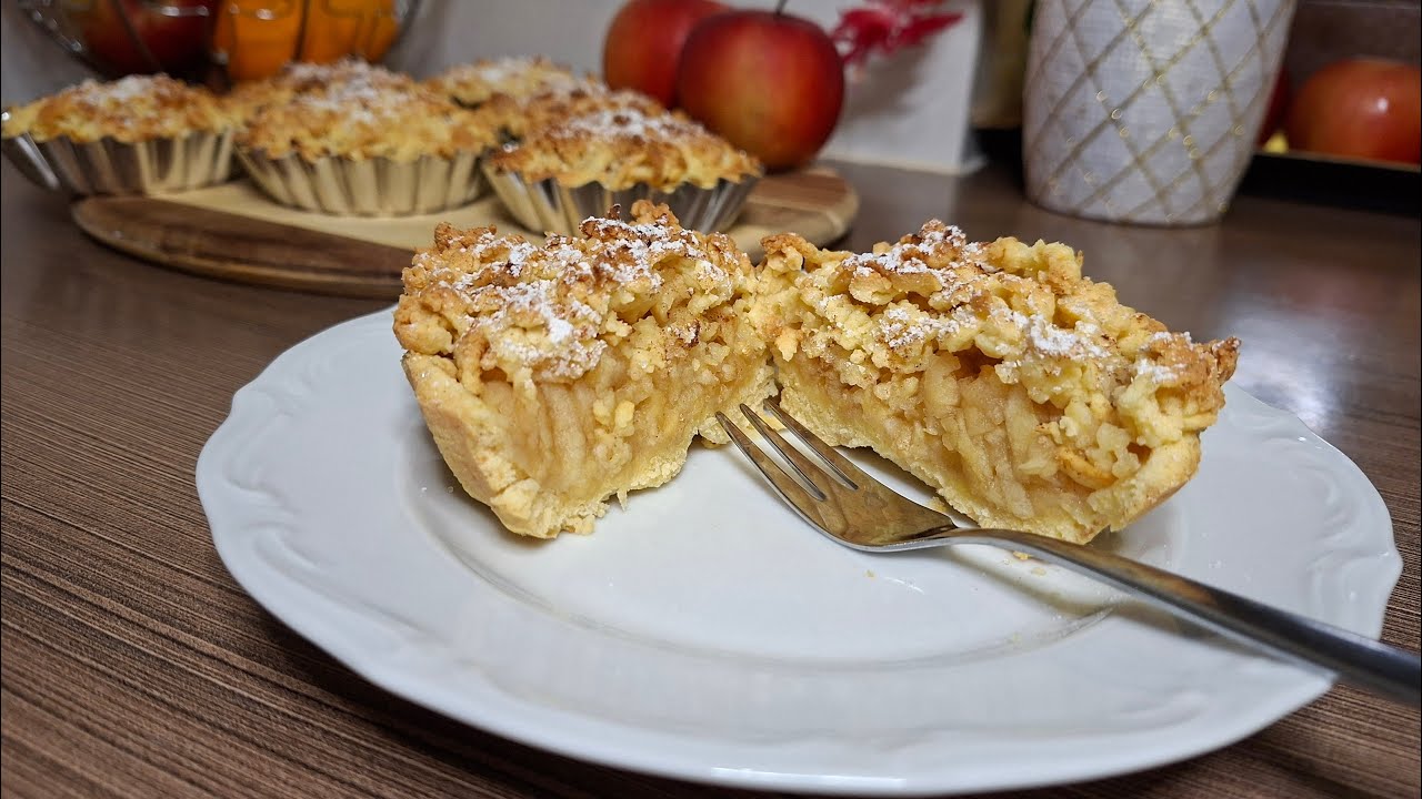 Mini Szarlotka i cynamonem i Kruszonką 😋 Mini Tarta z Jabłkami 👌