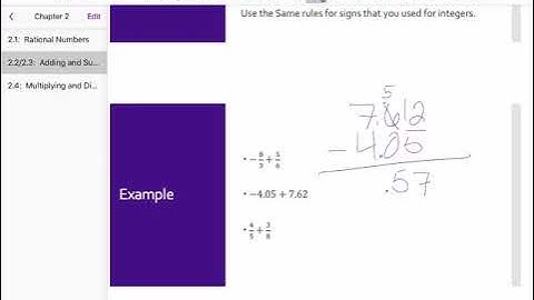 2.2/2.3:  Adding and Subtracting Rational Numbers