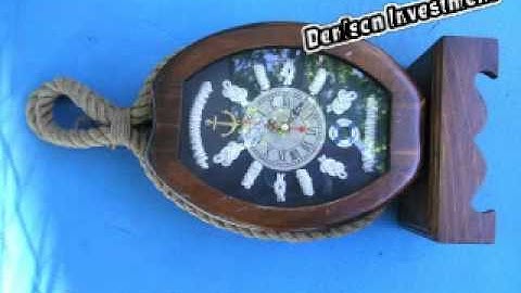 Nautica Wood-Rope lClock Very Good Shape