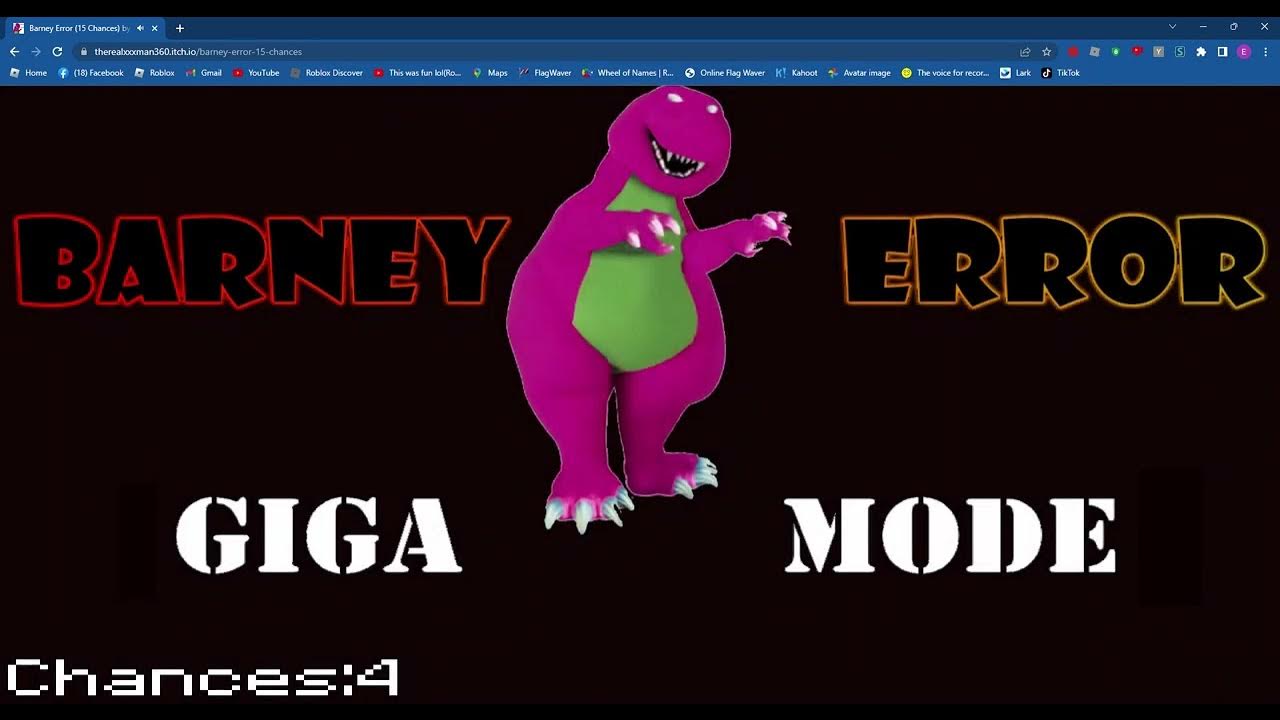 Barney error 15 chances correct code version youtube