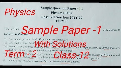Case Term-2 Physics Sample Paper #WithSolutions #Class-12 #Term-2 #SamplePaper-1 #Term-2
