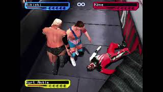 PS1 - Kurt Angle VS Rikishi VS Kane - WWF SmackDown! 2 XRGB-Mini Framemeister