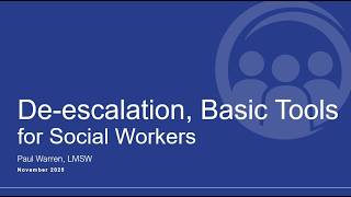 Full ATTC - De escalation, Basic Tools for Social Workers (basics) Guide