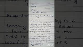 How to write a teaching job application in English/Teaching Job Application in english/