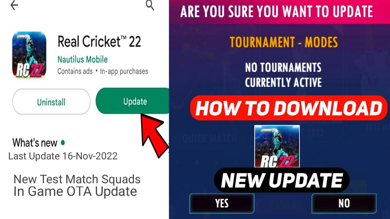 Real Cricket 22 New Update Launched | How To Download? | Rc22 In Game ...