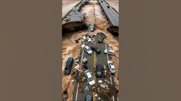 massive highway bridge collapse caused by catastrophic flooding