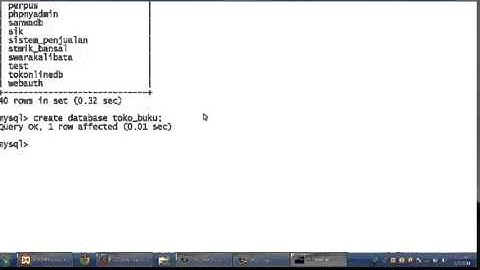 belajar mysql mengguakan cmd membuat database