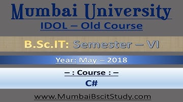 C# (May - 2018) [IDOL - Old Course | Question Paper]