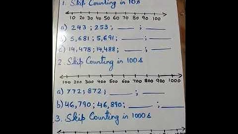 Class 3 maths skip counting in 10s, 100s, 1000s