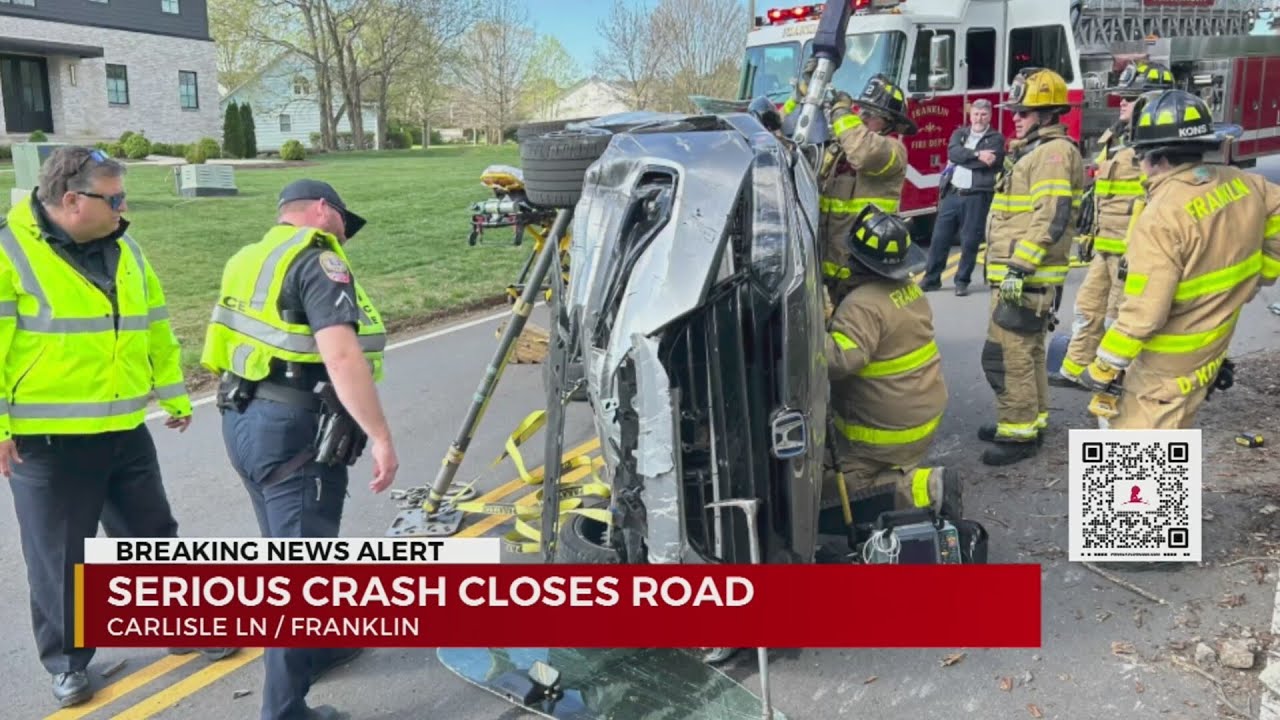 Driver injured after rollover crash in Franklin - YouTube