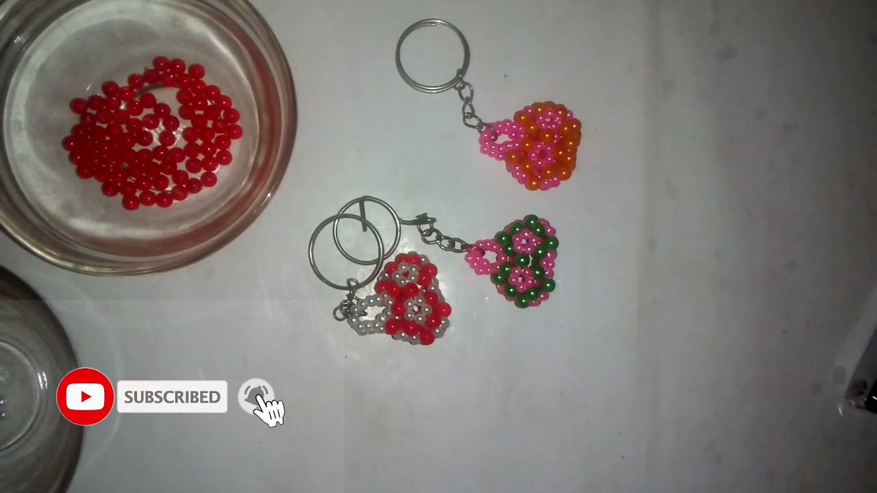 পুতির ব্যাগ চাবির রিং / How to make beaded bag key ring easy to make/ work with bead jasim