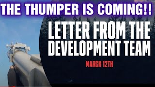 GENERATION ZERO MARCH 12TH LETTER FROM THE DEVS THE THUMPER IS COMING !!