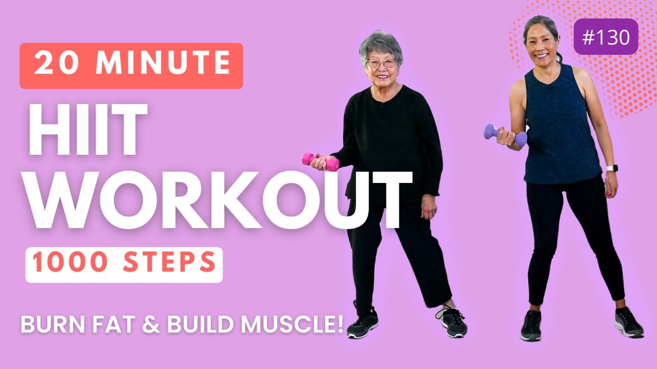 20 MIN Fat Burning Home Workout for Seniors | Low Impact HIIT for ...
