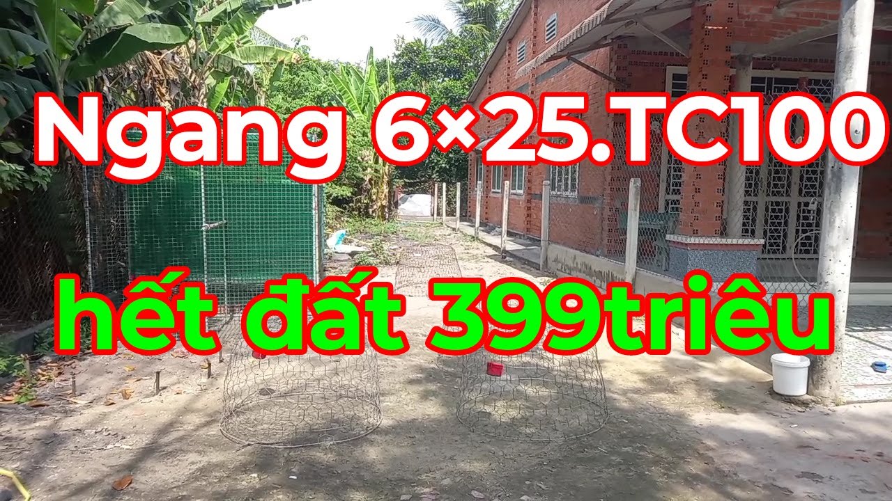 👉Cần thu hồi vốn bán rẻ. ngang 6×25 thổ cư 100m2 hết đất 399tr-khu dân cư đông.Vanlenhadattayninh