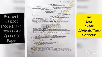 OU business statistics Model papers and previous year question paper