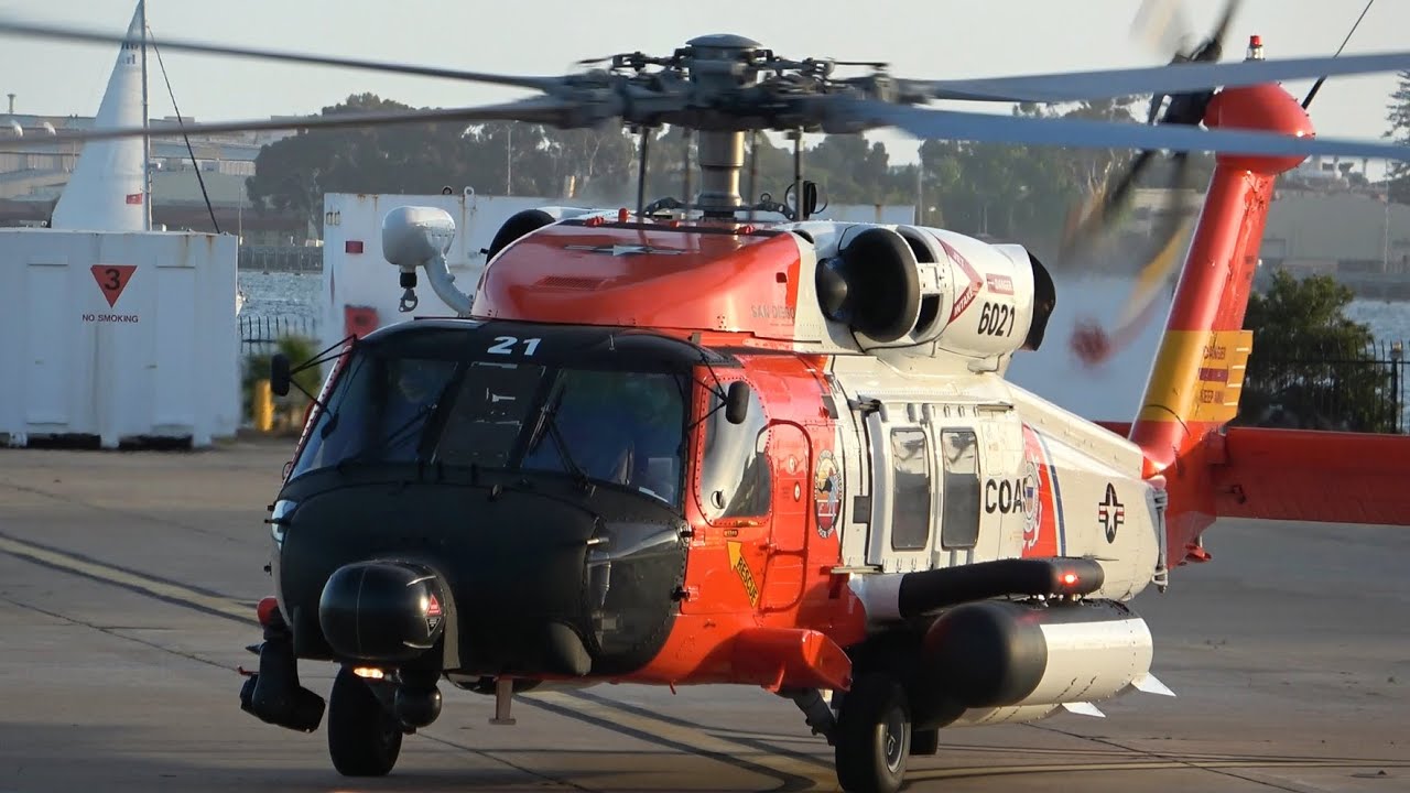 Squeak Jernbanestation fingeraftryk Sikorsky HH 60J Jayhawk U.S. Coast Guard helicopter in San Diego - YouTube