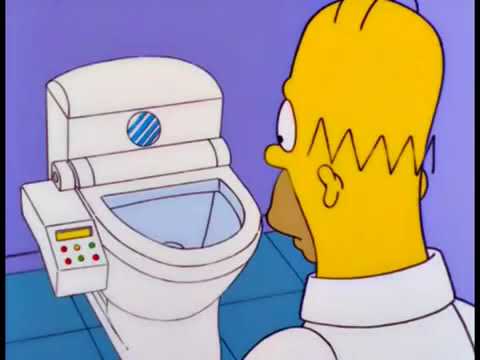 Clifford Short Homer Pee or Poop in the Japanese Toilet while the family say  AAAAAAAAAAA