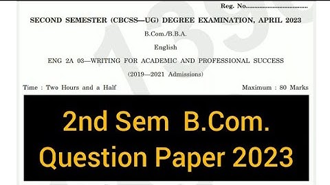 WRITING FOR ACADEMIC AND PROFESSIONAL SUCCESS         |        2nd Sem  B.Com.  (Q/P) #calicut