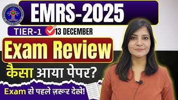 EMRS-2025 Exam Analysis|| EMRS PAPER 2025 EMRS ANSWER KEY #emrs2025