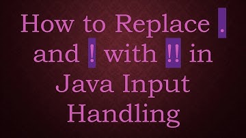 How to Replace . and ! with !! in Java Input Handling