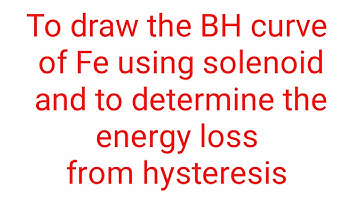 #To draw the BH curve of Fe using solenoid and to determine the energy loss from hysteresis.