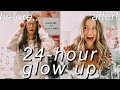 24 HOUR glow-up transformation!!! (dyeing hair, fake tan, teeth whitening!!)