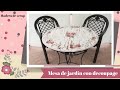 Mesa de jardín con decoupage