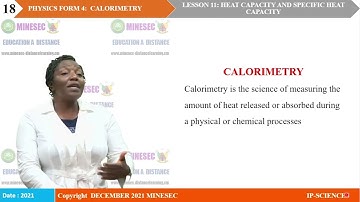IP-SC PHYSICS Form 4 Lesson 11 HEAT CAPACITY AND SPECIFIC HEAT CAPACITY