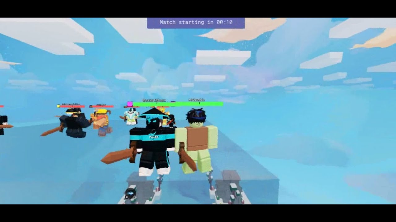 playing doubles with my brother roblox bedwars - YouTube