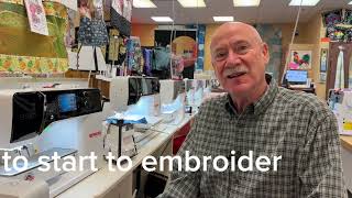 Jeff does the Hokeypokey how to embroider on a newer Bernina shows the step by step process to start