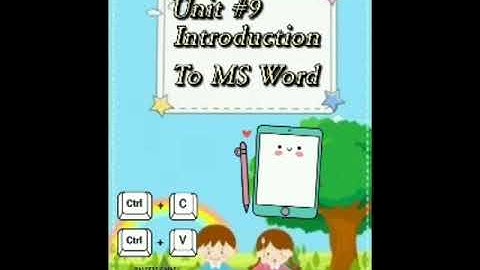 Unit#6 Introduction to MS Word 2013 (Computer) Grade III