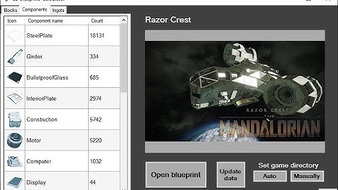 Space Engineers Blueprint Calculator