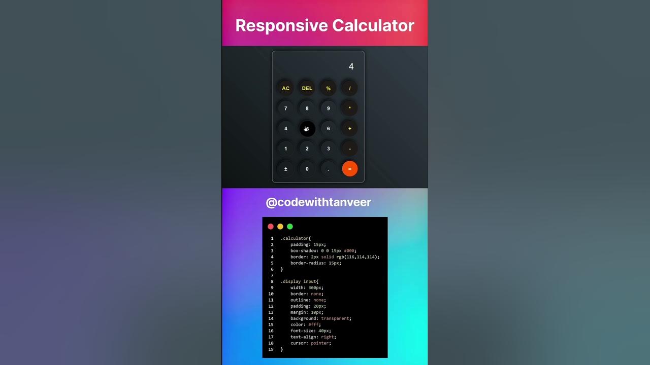 How to make a Calculator using html css & javascrpt | create a ...