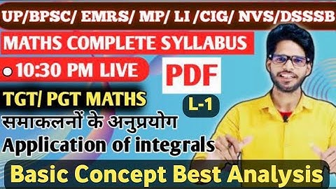 L1, TGT PGT MATHS| Lt UP TGT MATHS / EMRS / DSSSB / BPSC / KVS Application of derivative tgt maths