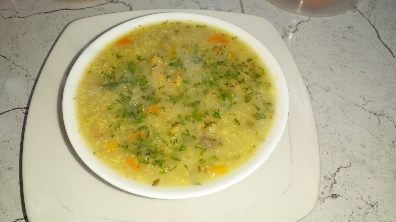 sopita de quinua con menudencias de pollo