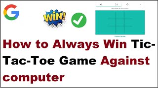 How to always win in tic tac toe game || Google tic tac toe game screenshot 2