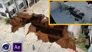 Cinema 4d realistic collapsed ground | VFX turbulence fd, after effects