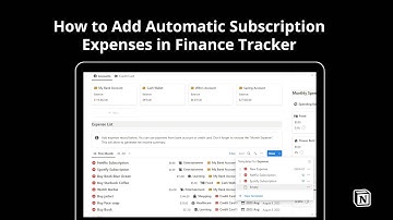 How to Add Automatic Subscription / Recurring Expenses in Notion Finance Tracker Pro