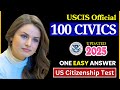2025 random 100 civics questions and answers - U.S. citizenship interview I N400, Interview #n400