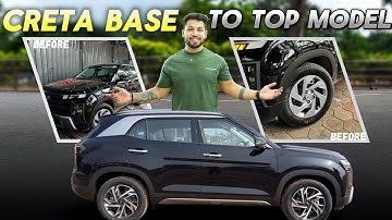 CRETA 2025 E BASE MODEL MODIFIED✅ | CRETA ACCESSORIES IN INDORE😍| CRETA BASE TO TOP