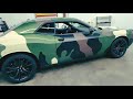 Dodge Challenger wrapped in Custom Military Camo